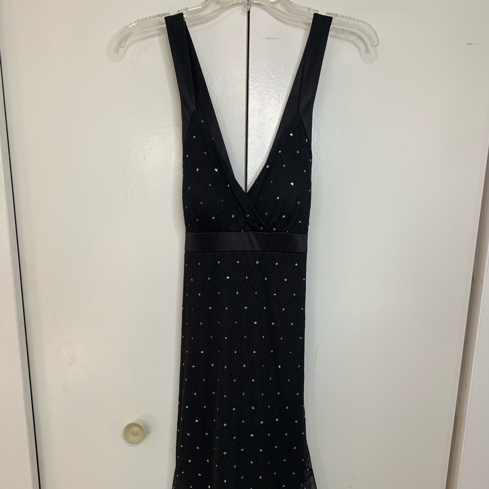 Black sleek strappy dress with glitz and glitter